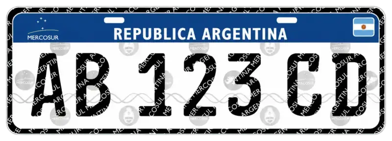 Ejemplo de patente Mercosur argentina AB 123 CD